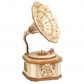 Gramophone- Trämodell av en grammofon